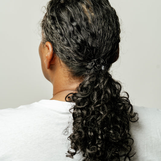 Organic Silk Small Scrunchie 3-Pack Onyx Black