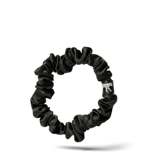 Organic Silk Small Scrunchie 3-Pack Onyx Black