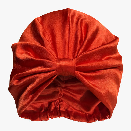 Organic Silk Hair Bonnet Tomato Red