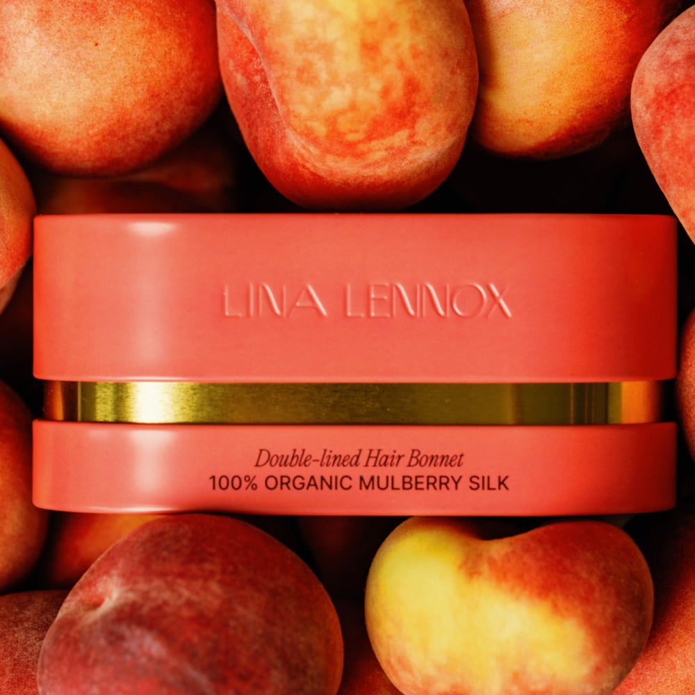 Organic Silk Hair Bonnet Peachy Coral